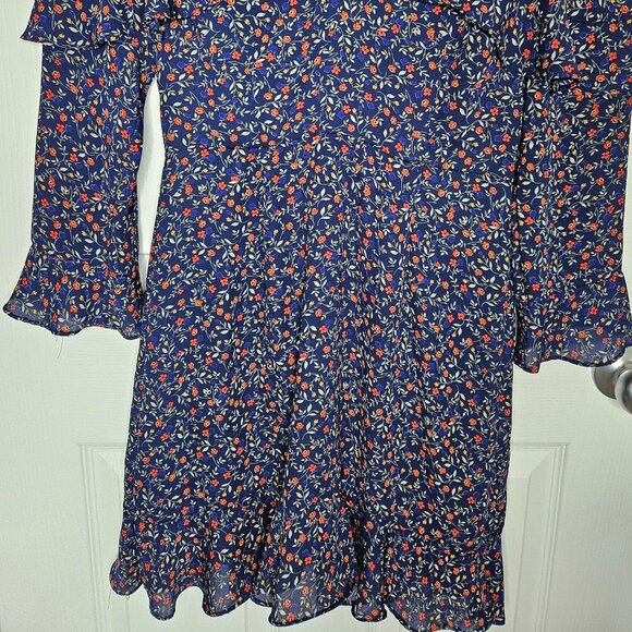 JACK by BB DAKOTA Blue Floral Mini Dress Long sleeves  Size S - Picture 2 of 16